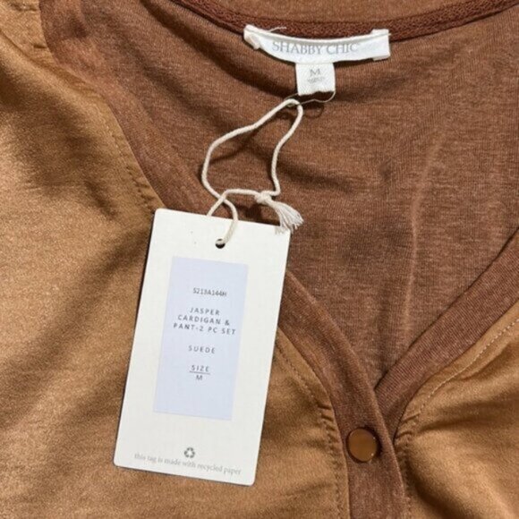 NWT Shabby Chic Suede Jasper Cardigan & Pant 2 Piece Set Size Medium - Picture 4 of 6